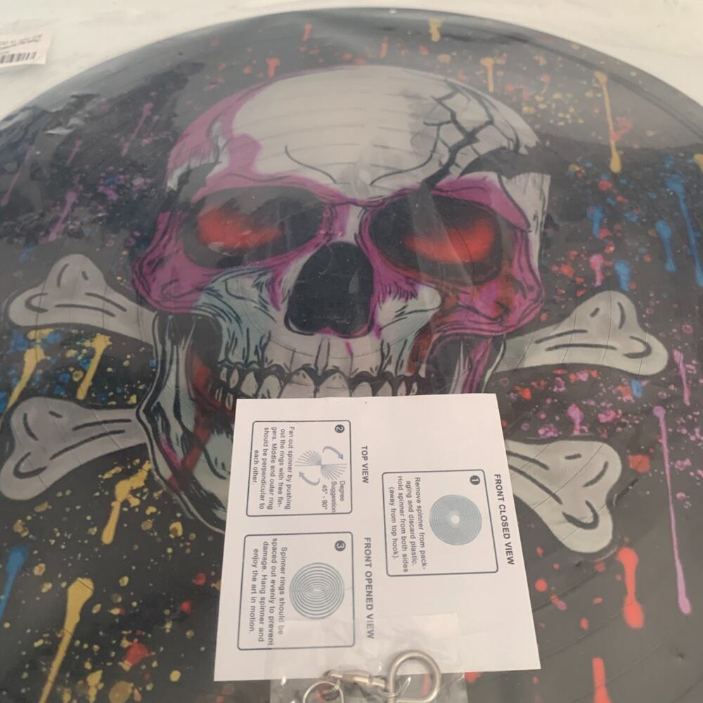 Chaoaixx Skull Wind Spinner Hanging Decoration 12 Inch Kinetic Art Brand new - Picture 4 of 11